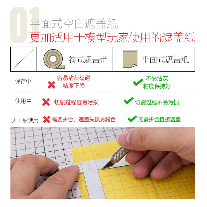HobbyMio Flat Blank DIY Masking Sticker Size 21cm*14.5cm