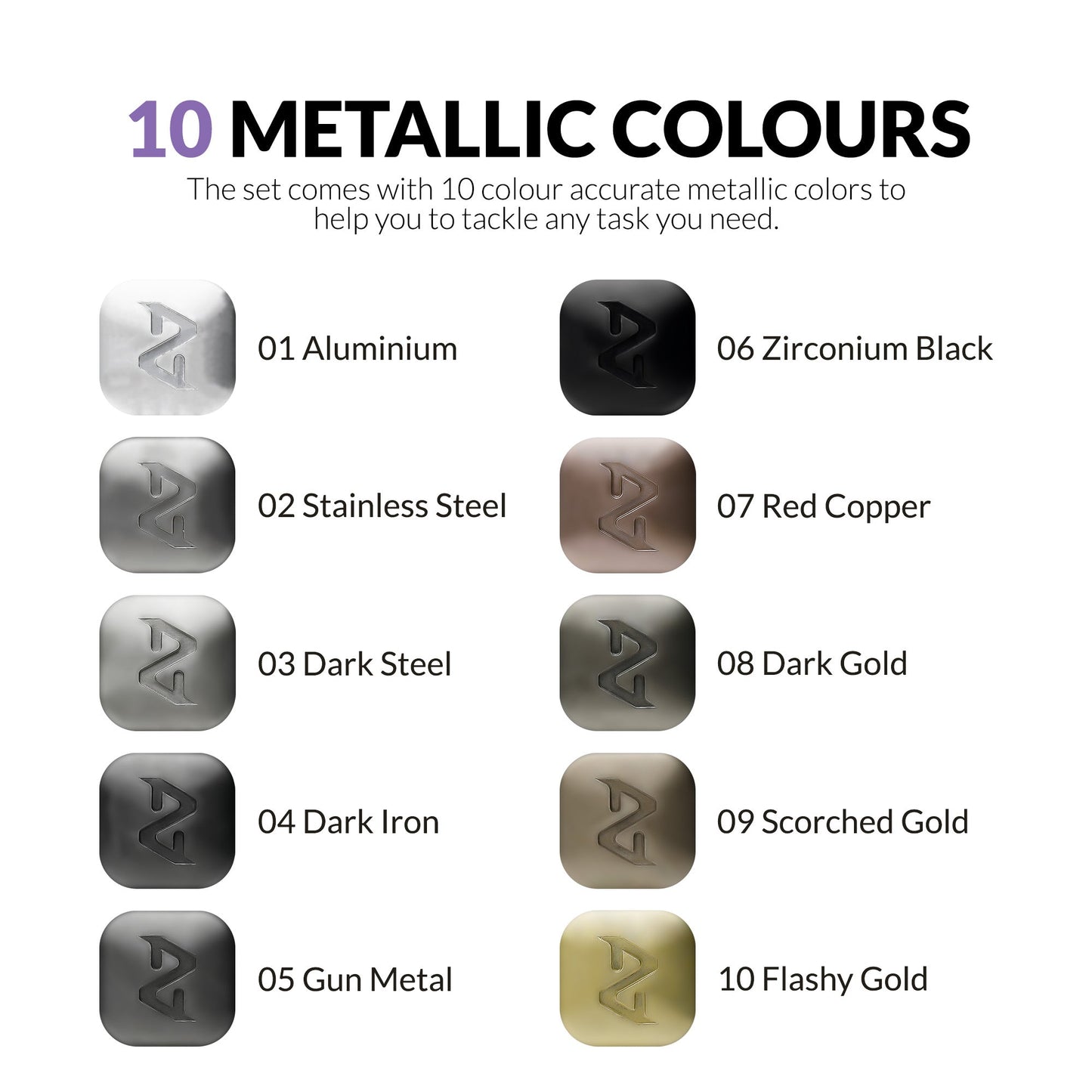 Gaahleri Metallic Series Marker Set of 10 Colours