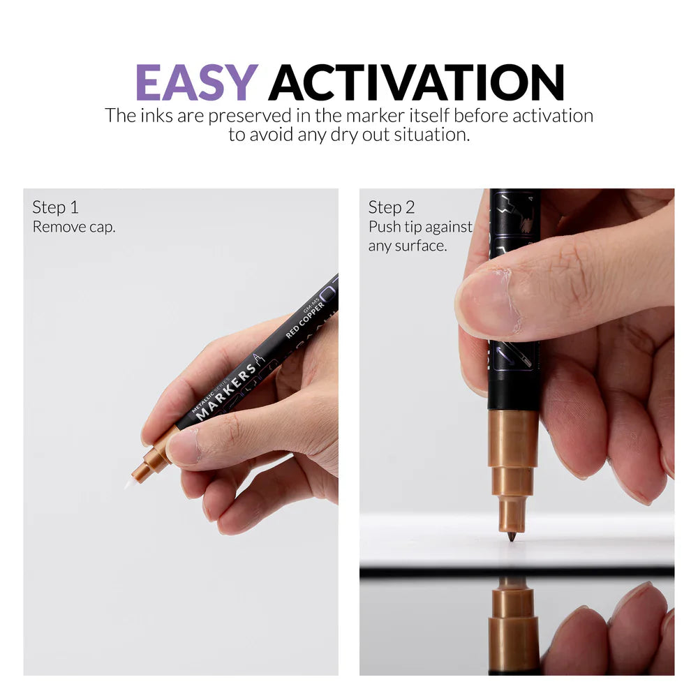 Gaahleri Metallic Series Markers x2 Flashy Gold