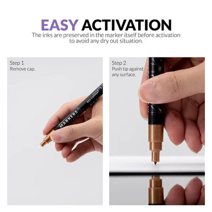 Gaahleri Metallic Series Markers x2 Gun Metal