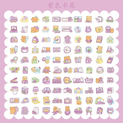 Yzyuezhen Cute Bear & Bunny Stickers (200 pieces)