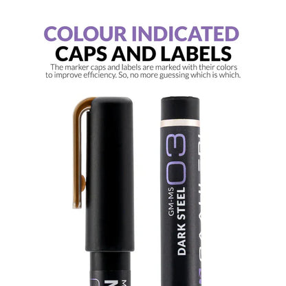 Gaahleri Metallic Series Markers x2 Dark Steel