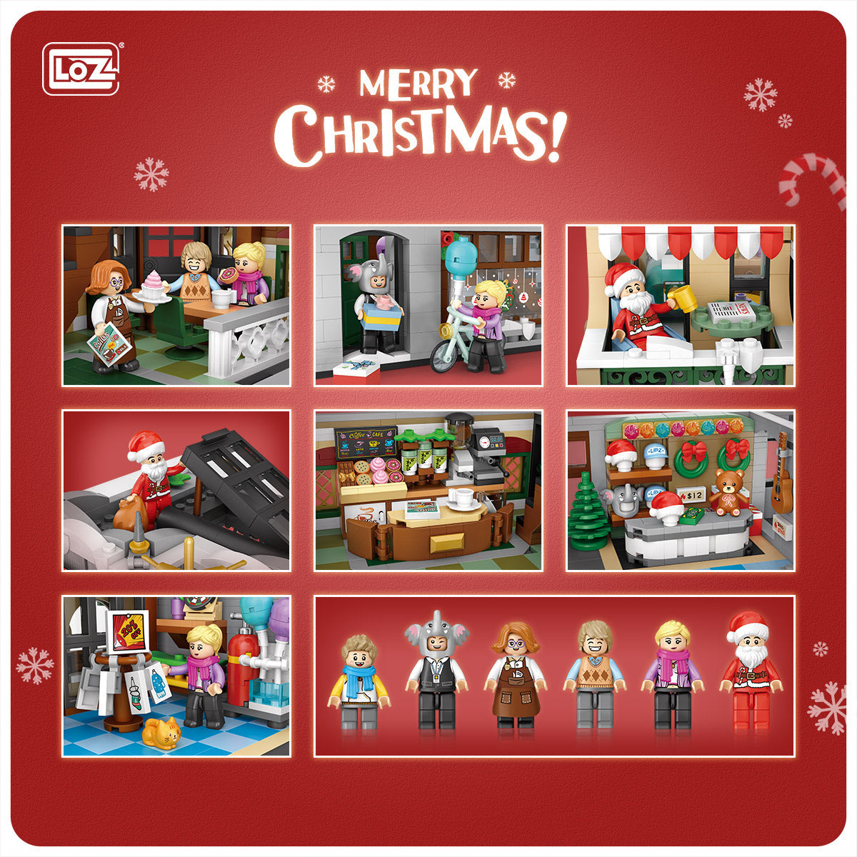 LOZ Mini Block 1054 Christmas Coffee shop - 2506 Pcs Model Bricks Building Blocks