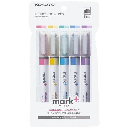 KOKUYO Mark+ 2-tone Color Highlighter 5-Pack KOKUYO 9.99 OEShop