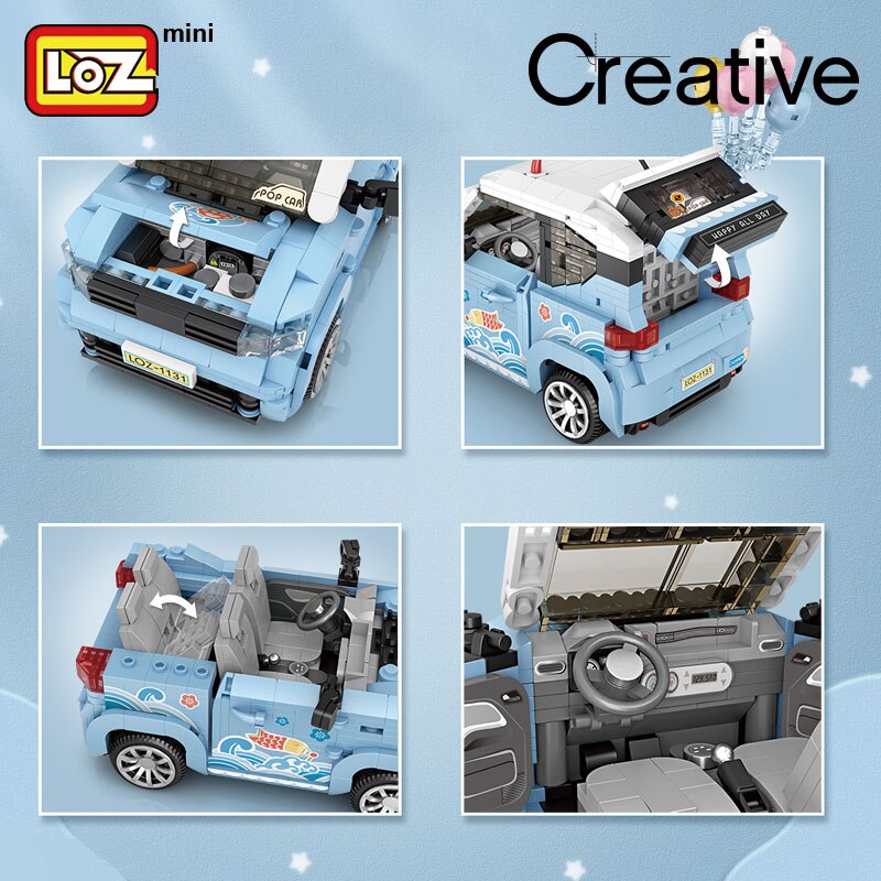 LOZ Mini Block 1131 MINI car 1/20 Scale - 875 Pcs Model Bricks Building Blocks