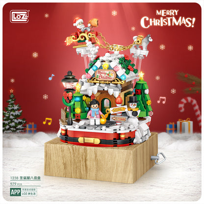 LOZ Mini Block 1238 Christmas house - Music box -  979 Pcs Model Bricks Building Blocks