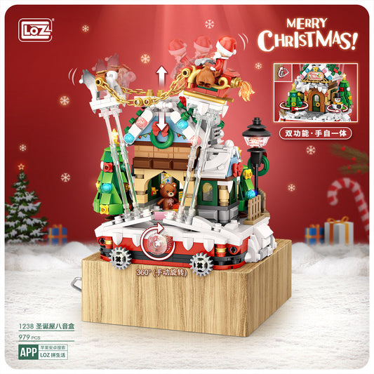LOZ Mini Block 1238 Christmas house - Music box -  979 Pcs Model Bricks Building Blocks