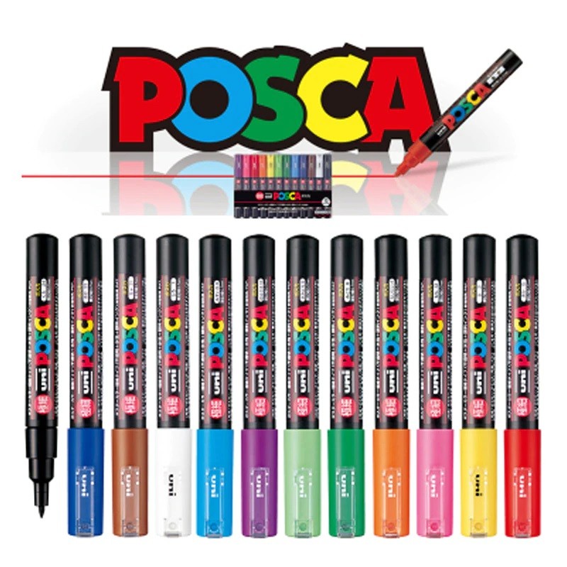 Uni POSCA Paint Marker PC-1M 12C Fine 12 Color Set Uni MITSUBISHI PENCIL 31.98 OEShop