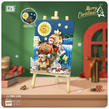 LOZ Mini Block 1282 Sleigh car - 646 Pcs Model Bricks Building Blocks