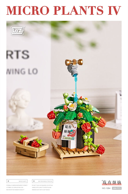 LOZ Mini Block 1284 Eternal flower  Strawberry Plant -  686 Pcs Model Bricks Building Blocks