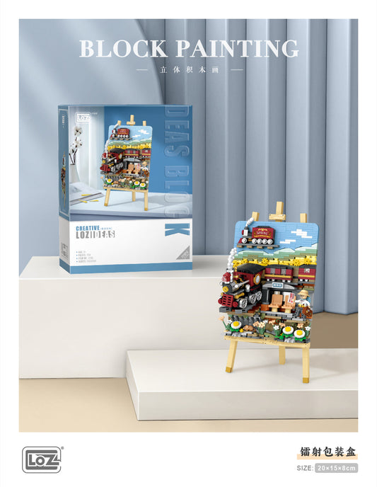 LOZ Mini Block 1296 Spring train - 758 Pcs Model Bricks Building Blocks