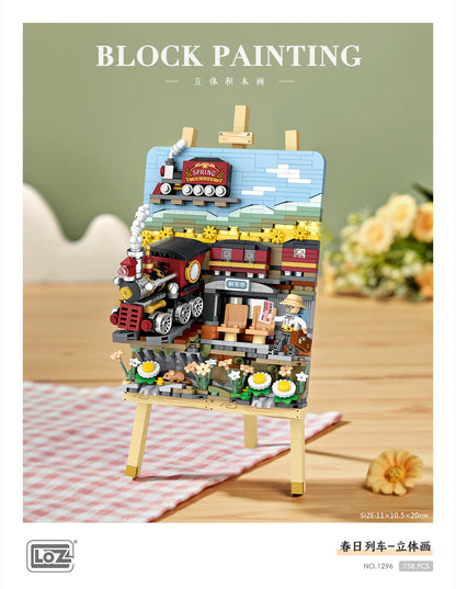 LOZ Mini Block 1296 Spring train - 758 Pcs Model Bricks Building Blocks