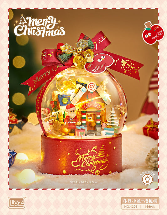 LOZ Mini Block 1303 Chrismas house Hugging bucket  (with button cell) - 800 Pcs Model Bricks Building Blocks