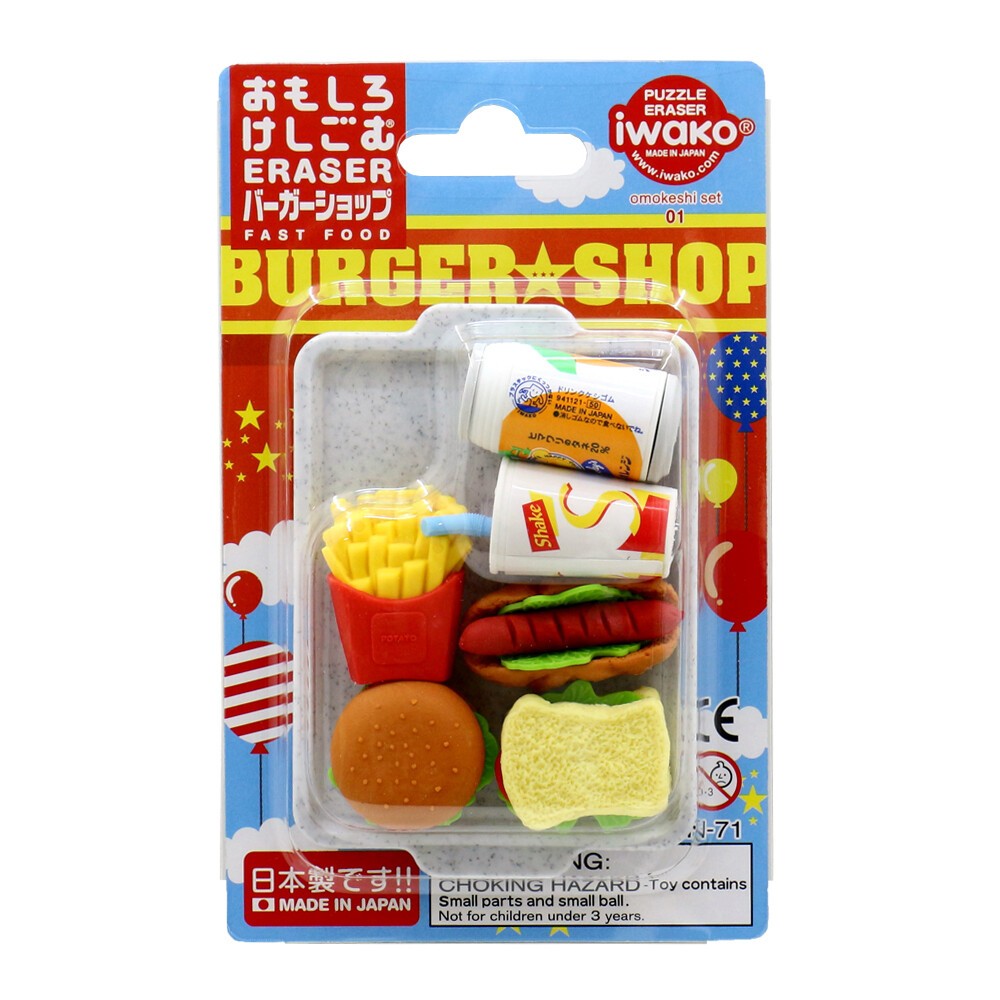 iwako Puzzle Eraser Burger Shop Blister Pack ER-961099 Iwako 4.49 OEShop