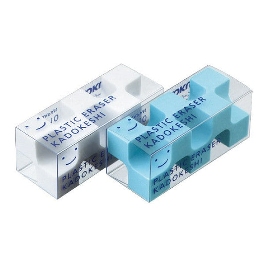 Kokuyo Eraser "Kadoke Shipuchi" Kadokeshi Blue/White 2-color set KOKUYO 1.99 OEShop