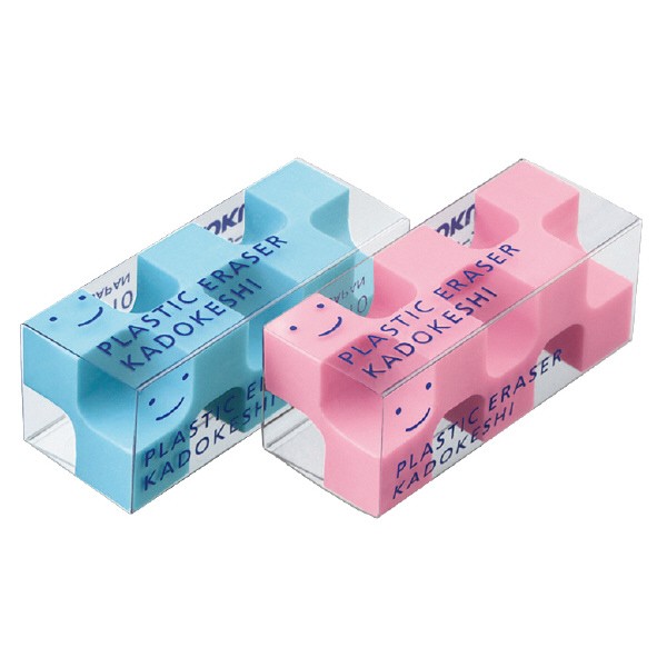 Kokuyo Eraser "Kadoke Shipuchi" Kadokeshi Pink/Blue 2-color set KOKUYO 1.99 OEShop