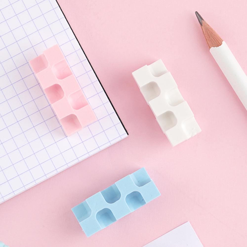 Kokuyo Eraser "Kadoke Shipuchi" Kadokeshi Blue/White 2-color set KOKUYO 1.99 OEShop