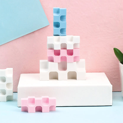 Kokuyo Eraser "Kadoke Shipuchi" Kadokeshi Blue/White 2-color set KOKUYO 1.99 OEShop