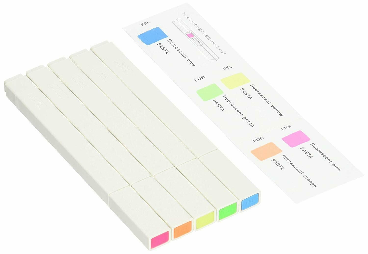 Kokuyo Graphic Pasta Soft Markers - Fluorescent 5 Colour Set KOKUYO 14.98 OEShop