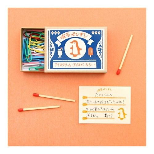Retro Diary Match Box Memo Cafe Penguin Furukawashiko 3.99 OEShop