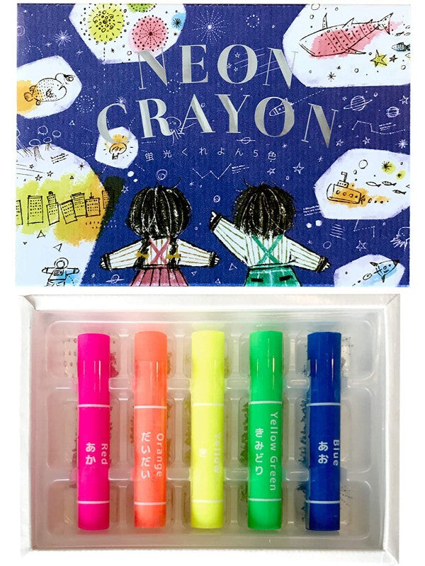 Kokuyo Fluorescent Neon Crayon 5 Colours KOKUYO 9.99 OEShop