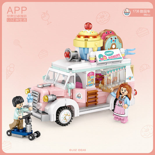 LOZ Mini Block 1738 Dessert truck - 582 Pcs Model Bricks Building Blocks