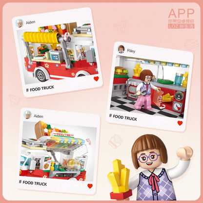 LOZ Mini Block 1739 Pizza truck - 491 Pcs Model Bricks Building Blocks