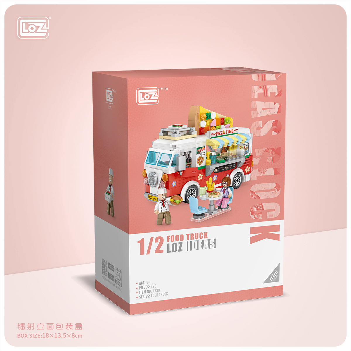 LOZ Mini Block 1739 Pizza truck - 491 Pcs Model Bricks Building Blocks