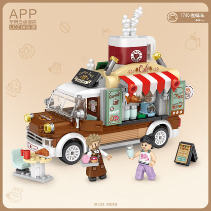 LOZ Mini Block 1740 Coffee truck - 444 Pcs Model Bricks Building Blocks