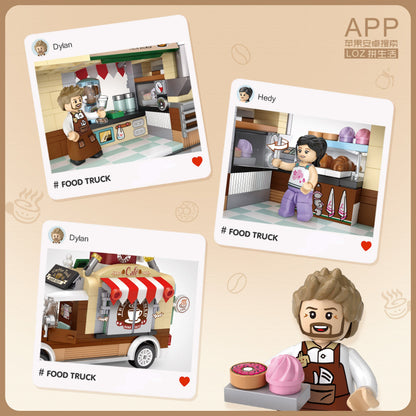 LOZ Mini Block 1740 Coffee truck - 444 Pcs Model Bricks Building Blocks