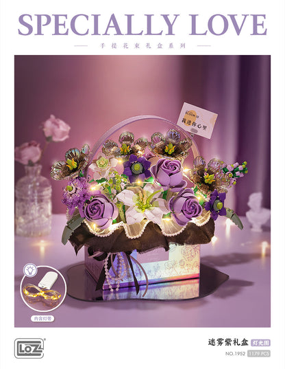 LOZ Mini Block 1952 Flower Gift Box(with button cell) - 1179 Pcs Model Bricks Building Blocks