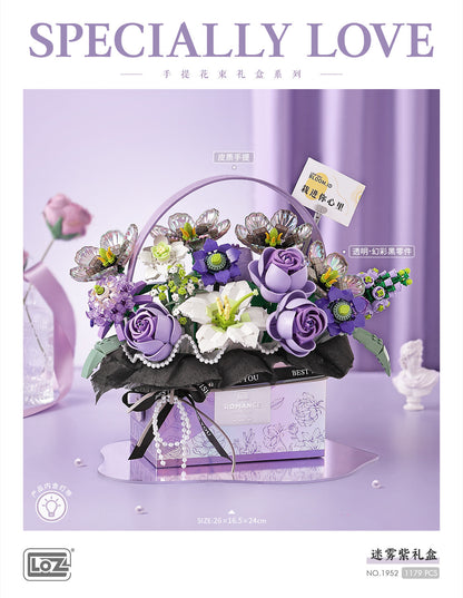 LOZ Mini Block 1952 Flower Gift Box(with button cell) - 1179 Pcs Model Bricks Building Blocks