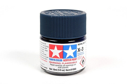 TAMIYA 81503 ACRYLIC MINI X-3 ROYAL BLUE 10ml Tamiya 1.85 OEShop