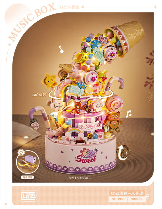 LOZ Mini Block 1953 Sweet Fluid music box (with button cell) - 909 Pcs Model Bricks Building Blocks