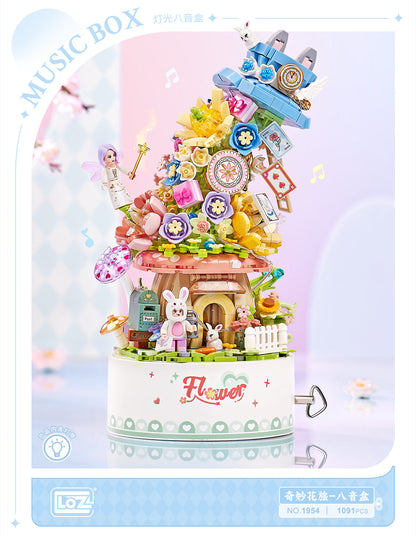 LOZ Mini Block 1954 Flower music box(with button cell) - 1,091 Pcs Model Bricks Building Blocks