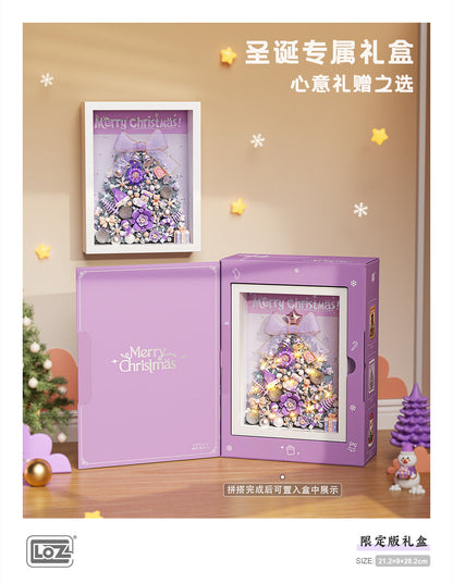 LOZ Mini Block 1963 Christmas Tree Photo Frame  (with Strip light not included battery) - 584 Pcs Model Bricks Building Blocks