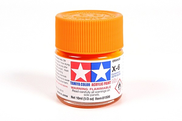 TAMIYA 81506 ACRYLIC MINI X-6 ORANGE 10ml Tamiya 1.85 OEShop