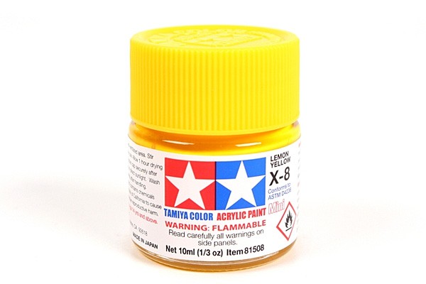 TAMIYA 81508 ACRYLIC MINI X-8 LEMON YELLOW 10ml Tamiya 1.85 OEShop