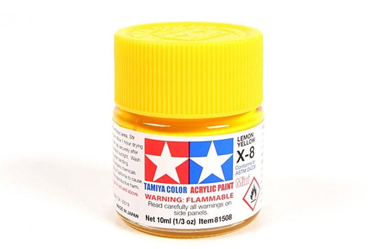 TAMIYA 81508 ACRYLIC MINI X-8 LEMON YELLOW 10ml Tamiya 1.85 OEShop