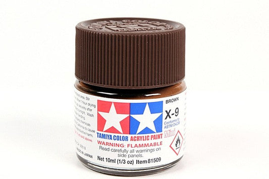 TAMIYA 81509 ACRYLIC MINI X-9 BROWN 10ml Tamiya 1.85 OEShop