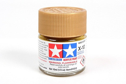 TAMIYA 81512 ACRYLIC MINI X-12 GOLD LEAF 10ml Tamiya 1.85 OEShop