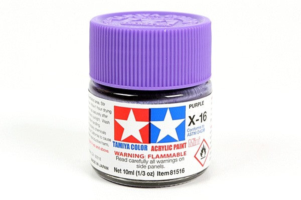 TAMIYA 81516 ACRYLIC MINI X-16 PURPLE 10ml Tamiya 1.85 OEShop