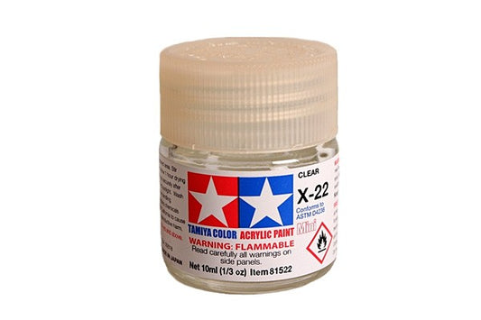 TAMIYA 81522 ACRYLIC MINI X-22 CLEAR 10ml Tamiya 1.85 OEShop