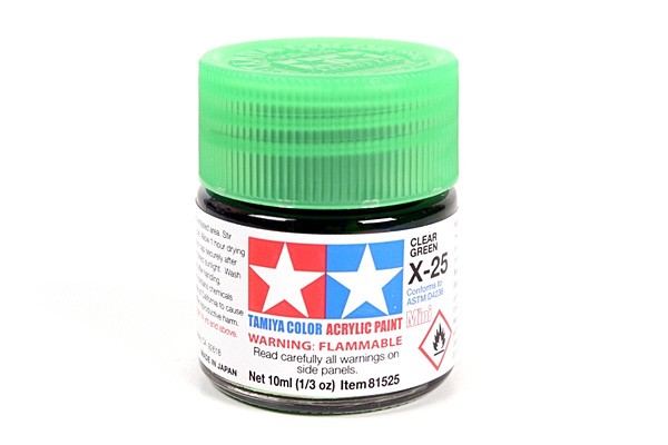 TAMIYA 81525 ACRYLIC MINI X-25 CLEAR GREEN 10ml Tamiya 1.85 OEShop