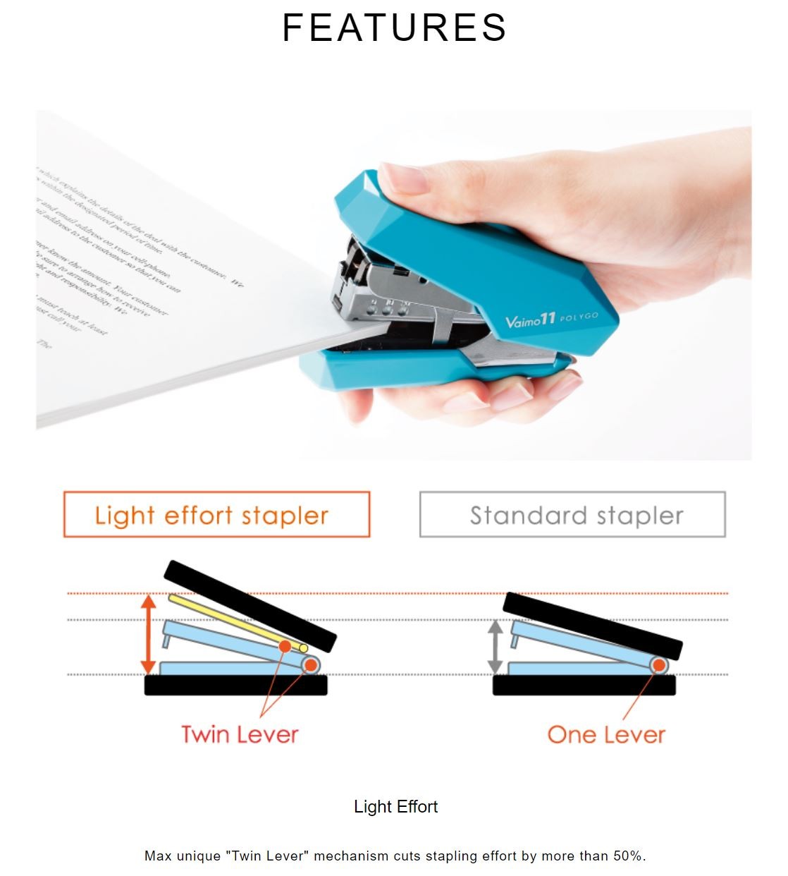 MAX HD-11SFLK/P Vaimo 11 POLYGO Stapler Pink MAX 13.98 OEShop