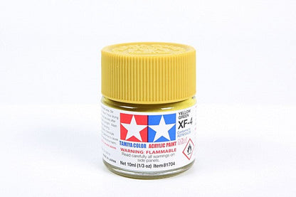 TAMIYA 81704 ACRYLIC MINI XF-4 YELLOW GREEN 10ml Tamiya 1.85 OEShop