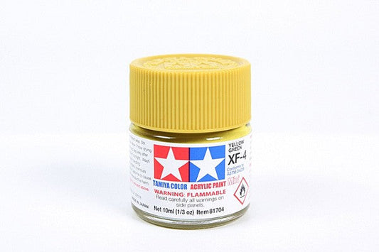 TAMIYA 81704 ACRYLIC MINI XF-4 YELLOW GREEN 10ml Tamiya 1.85 OEShop