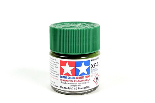 TAMIYA 81705 ACRYLIC MINI XF-5 FLAT GREEN 10ml Tamiya 1.85 OEShop