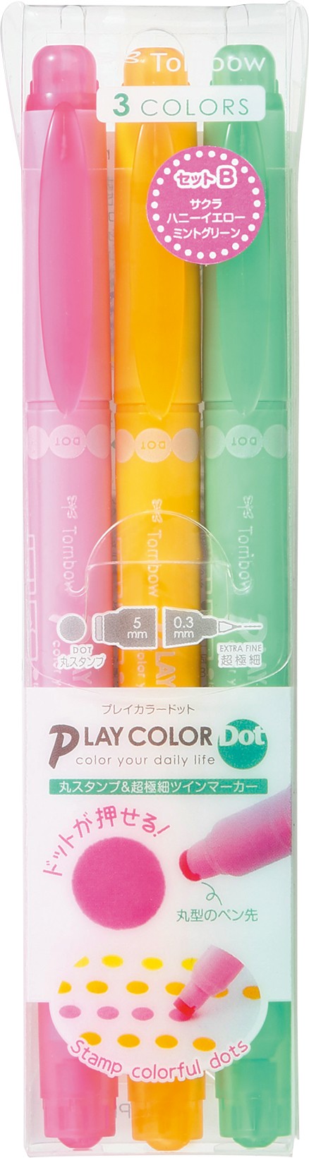 Tombow PLAY COLOR Dot Double Sided Drawing Pens 3-Color Set GCE-311B Tombow 5.99 OEShop