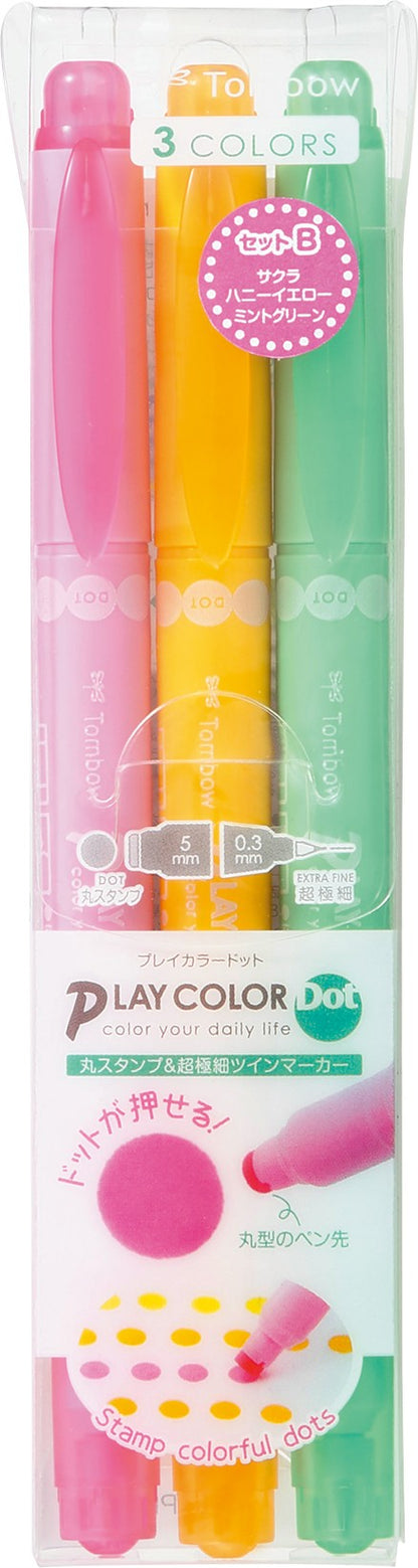 Tombow PLAY COLOR Dot Double Sided Drawing Pens 3-Color Set GCE-311B Tombow 5.99 OEShop